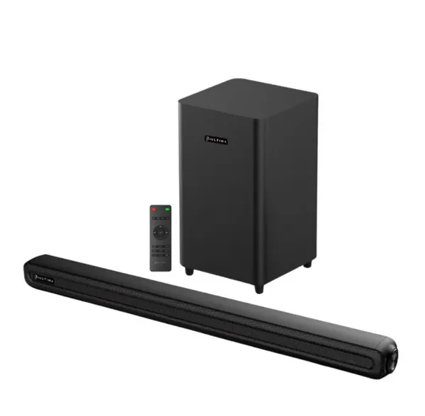 Ultima Wavebar 200W Soundbar with 200W Output | 2.1 Channel | Wireless Subwoofers | EXTRA BASS | 3EQ Modes | Remote Control | Wall Mount Soundbar